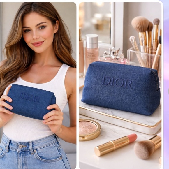 Dior Handbags - Dior Indigo Denim Cosmetic Bag